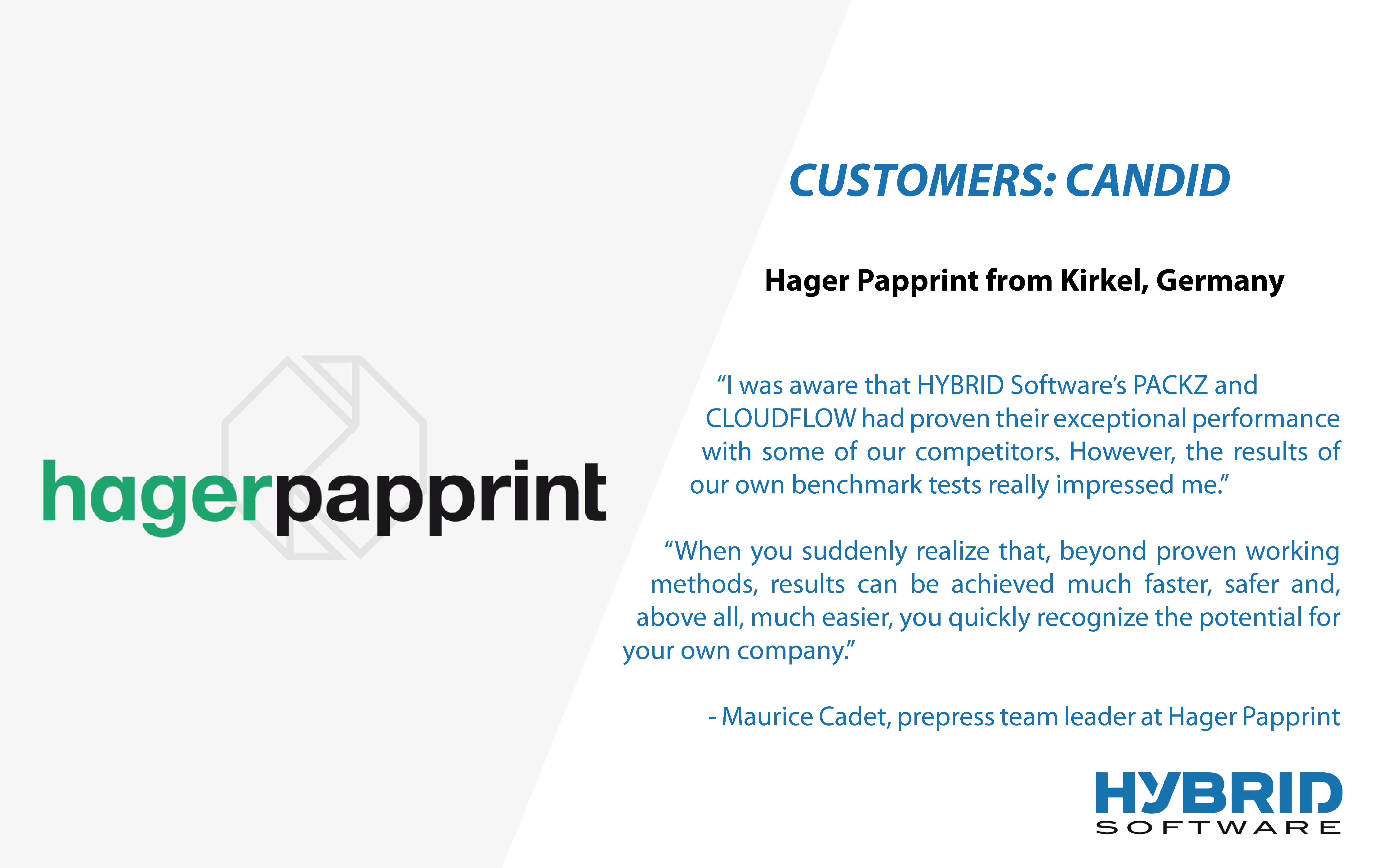 Hager Papprint Customer Quote